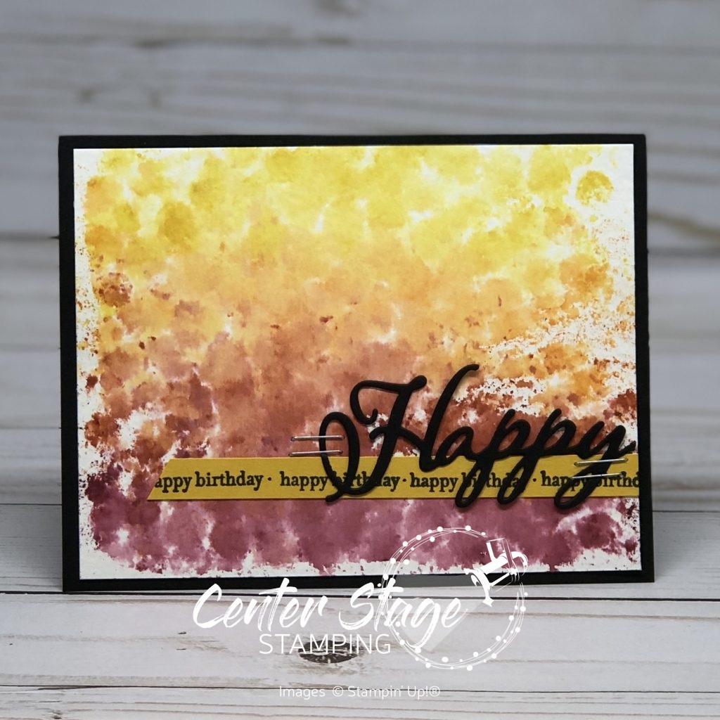Happy Birthday: bubble wrap water color - Center Stage Stamping