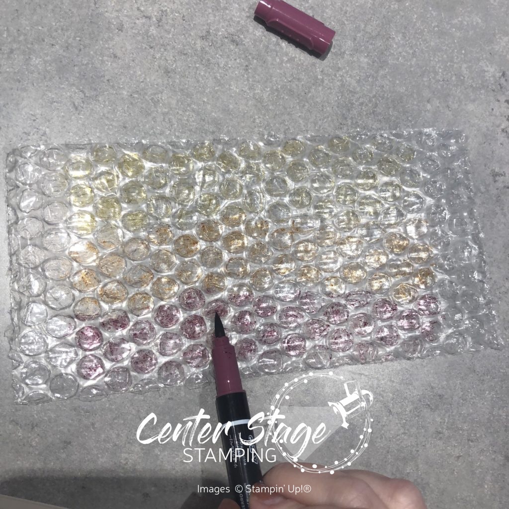 Bubble wrap background: color on bubble wrap - Center Stage Stamping