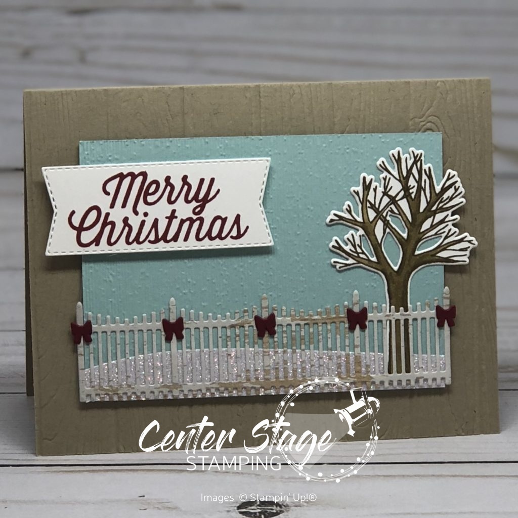 Farmhouse Christmas: tree and fence - Center Stage Stamping